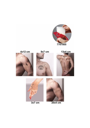 Enhavalı Ağaçlar Geçici Dövme Kına Şablonu 5'li