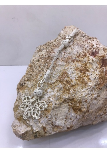 Yıldız Örgü Tekli Gümüş Püskül Gümüş-Tek Ebat