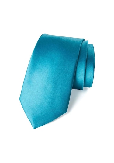Tezzgelsin Erkek Saten Kravat ve Mendil Set Turkuaz