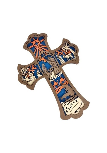 Lijinxu Ev Dekorasyonu Için Çapraz Askılı Kolye Ahşap Süs 22,6 Cm X 16,1 Cm X 2,2 Cm