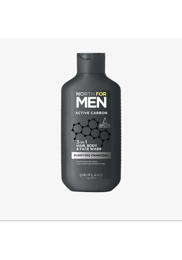 Oriflame For Men Active Carbon 3'ü 1 Arada Saç Yüz ve Vücut Yüz Temizleyici 250 ML