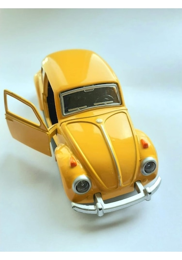 Dekoratif Hediye Sarı Çek-Bırak Metal Vosvos Araba Dıe Cast Büyük Boy 12cm