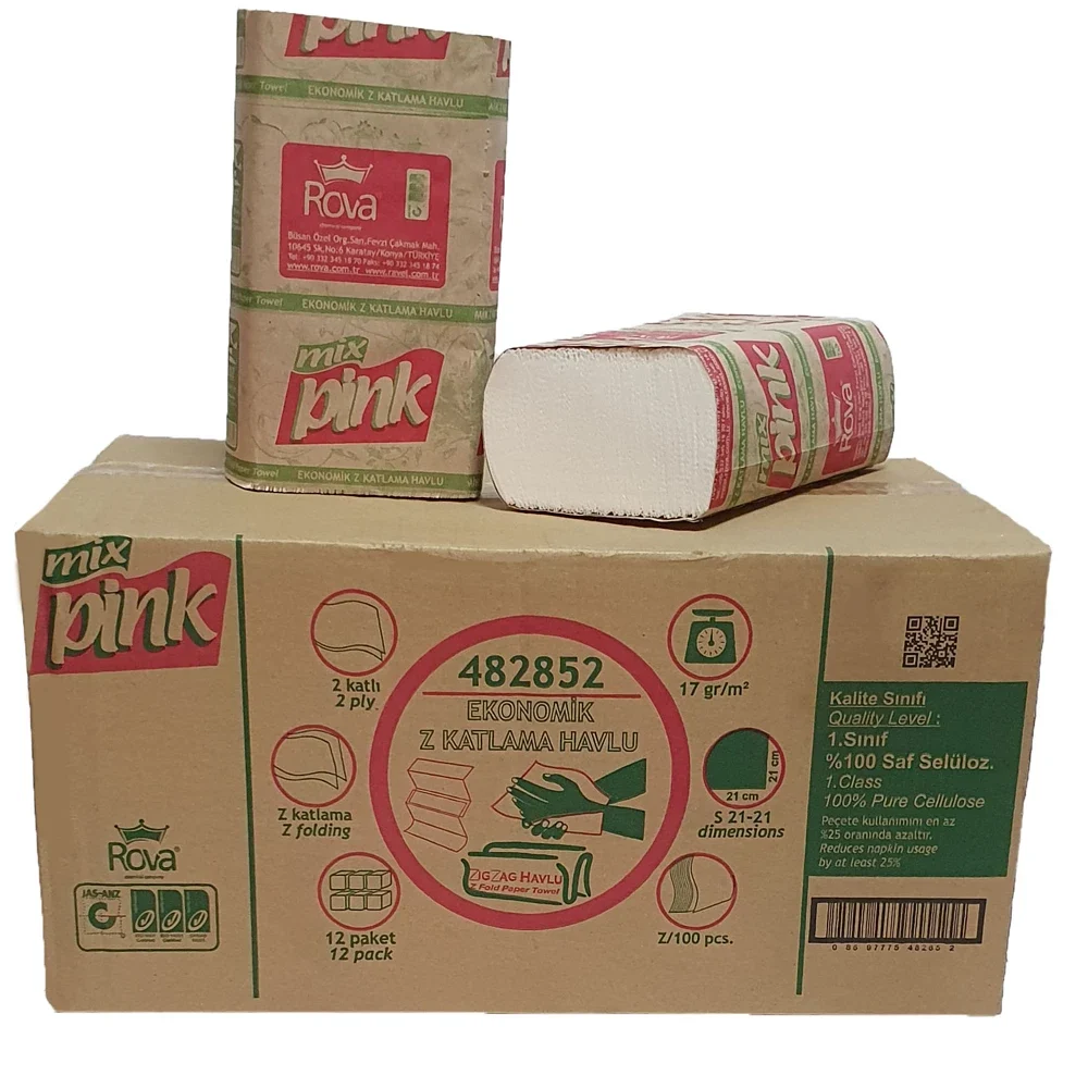 Mixpink Z Katlama Havlu Peçete 100'lü 12 Adet
