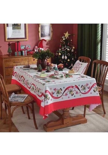 Novahub Yeni Ve Su Örtüsü Noel Masa Kaymaz Kare Geçirmez, Dokuz Dikdörtgen Dayanıklı Aşınmaya Tn Beyaz