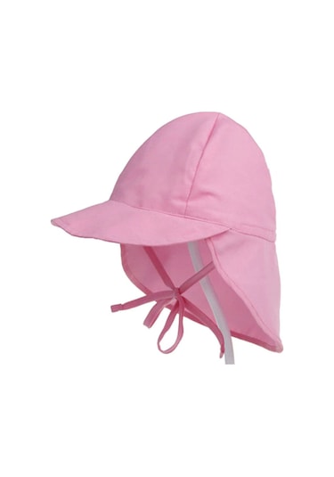 Upf50 + Uv Koruma Cabuk Kuruyan Ayarlanabilir Ince Kumas Bebek Kova Şapka 0-18 Ay Boyun Korumali Pembe