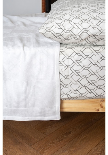 Soley Serenity %100 Pamuk 220 X 240 Cm Battal Boy Pike Beyaz