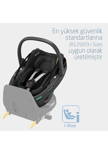 Maxi-Cosi Coral 360 Dönebilir 2'si Bir Arada Modüler Ana Kucağı ve Oto Koltuğu Essential Black