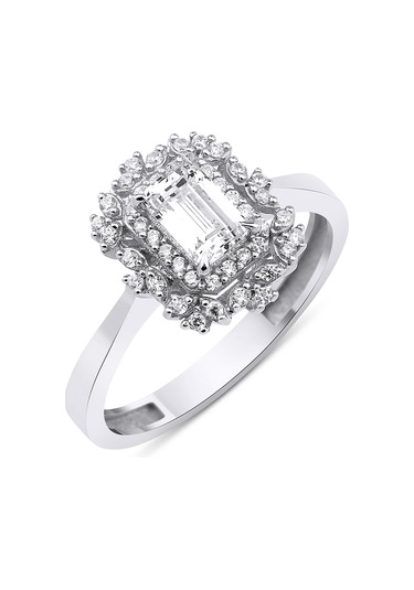 Fiyonk Kuyumculuk 14 Ayar Altın Kraliçe Baget Yüzük Beyaz 001