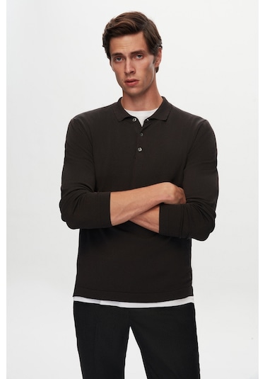 D's Damat Slim Fit Antrasit Düz Örgü Rayon Örme Kazak 1ef060637903m Antrasit