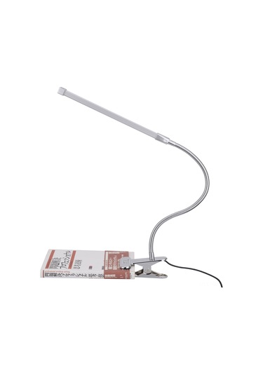 Yunboo 10w Monokrom Işıklı Şarjlı Sürekli Dimmable Klemli Lamba - Dormoda Yatak Odası Kitap Okuma Işığı Parlak Gümüş Gümüş