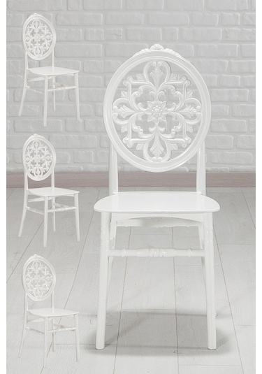 4 Adet Venüs Mutfak Balkon Sandalye-Beyaz