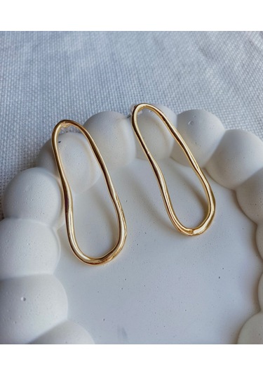 Kadın Küpe İçi Boş Oval Küpe 001