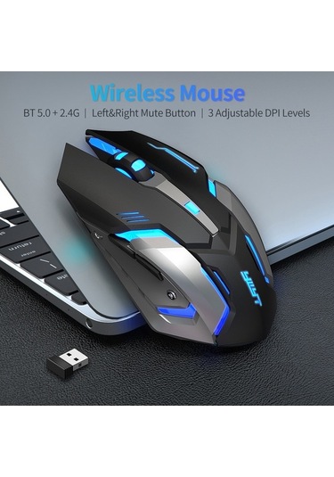 Novahub Kablosuz G859 Fare - Sessiz, 3 Dpı, Nefes Işığı, Bt 5.0/2.4g G859