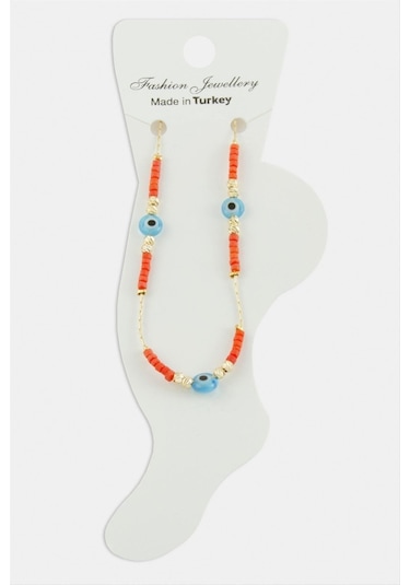 Nazar Miyoki Semeglbl - 81 Boncuk Halhal-turuncu Çok Renkli