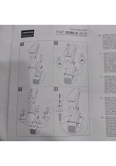 Fıat Doblo 2010-2015 Oto Kolçak Kol Dayama Armster Midi