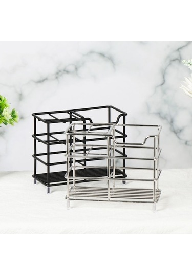 Diş Fırçası Tutucusu, Depolama Rafıyla Uyumlu Black 6 Grıd Siyah Çok Renkli