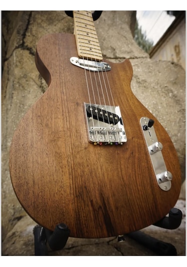 Elektro Gitar Custom Epoksi & Yıllanmış Ağaç Kişiye Özel Doğal Ahşap