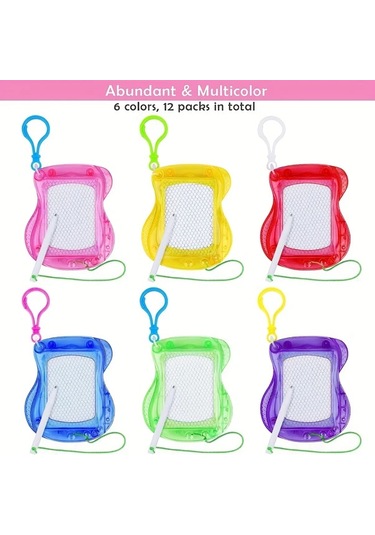 Techbloom 12 Adet Manyetik Çizim Tahtası Eğitici Doodle Yazı Yazma Oyuncağı Parti Hediyesi 3-6 Yaş Ahşap