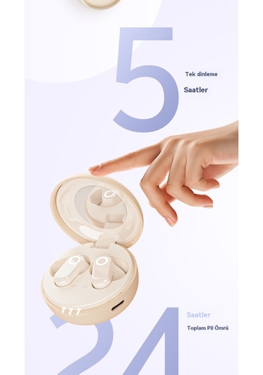 Retro Deri J17 Kablosuz Bluetooth Kulaklık Ekstra Uzun Bekleme Kulak İçi Spor Gürültü Önleyici Kulaklıklar Skin Color