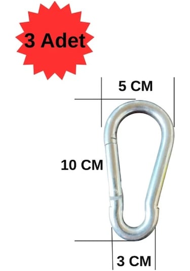 10mm Karabina Yaylı Kanca Çelik Kilit Olta Dağcılık Kamp Malzeme