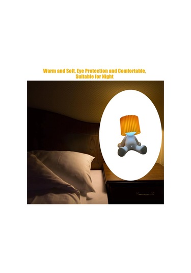 Modest Mike Yaramaz Gece Lambası Utangaç Çocuk Gece Lambası, Çocuk Masa Lambası Turuncu Ve Beyaz