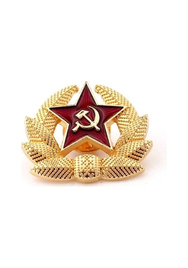 Kizil Yildiz S.S.C.B. Orak Çekiç Çelenk Pin Rozet Rz010 Kırmızı
