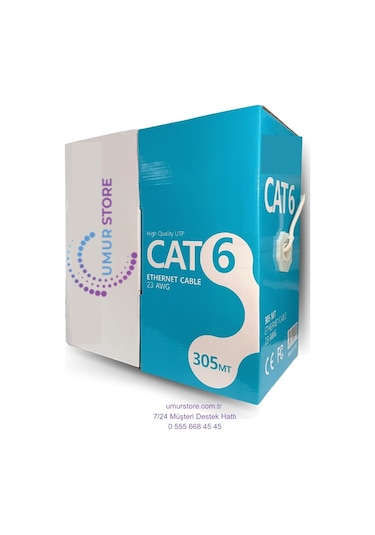 305mt Metre Cat6 23awg Kablo Ethernet Internet Network Ağ Ip Kamera Kablo