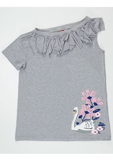 Denokids Ollie&Olla Kuğu Tek Kol Elbise Gri