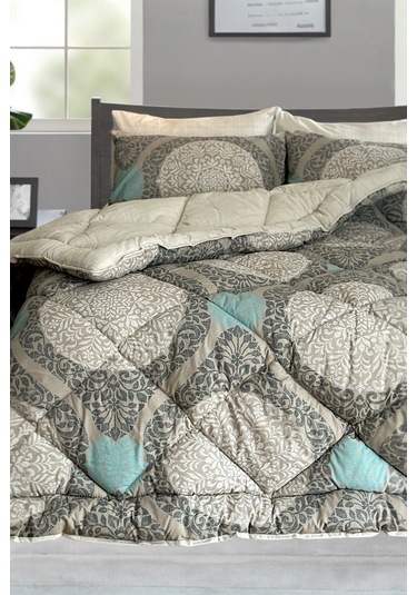 Alla Turca 4 Yastık Kılıflı Çift Taraflı Desenli Uyku Seti-azure Bej