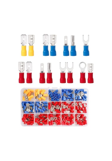 280 Parça İzoleli Kablo Ucu Seti Kutulu Kürek Halka Çatal Yalıtım