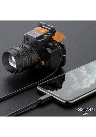 Tongxida Ycl 10 W 3 Modlu Şarjlı Powerbank Özellikli Kafa Lambası -yıs-205 Siyah Performanslı Aydınlatma Cihazı Siyah