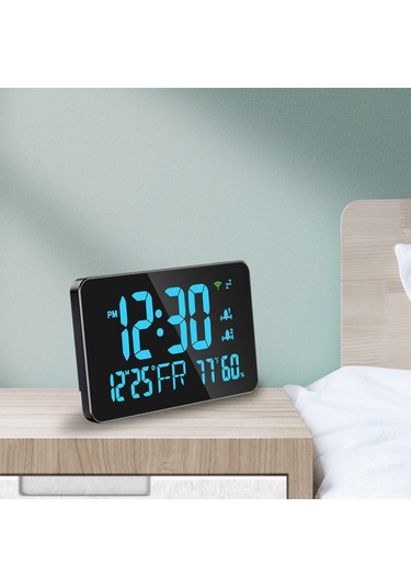 Singree Tuya Wifi Akıllı Sıcaklık Nem Saati - Geniş Açılı Led Ekran, Uzaktan Takip, Alarm Özellikli