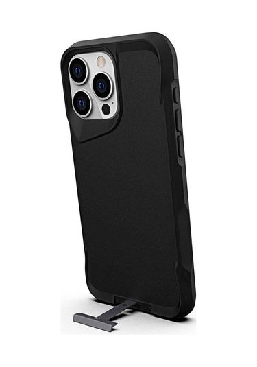 Apple Uyumlu iPhone 15 Pro Kılıf Airbag Kenarlı T-max Mat Standlı Kılıf