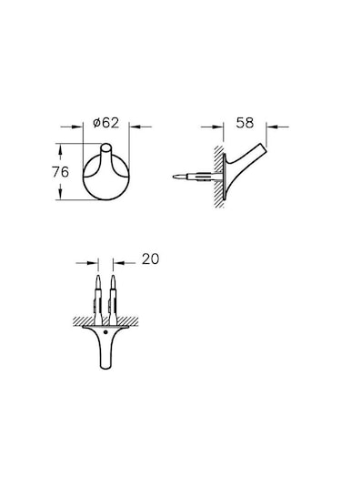 VitrA İstanbul Tekli Askı  A48003 Çok Renkli