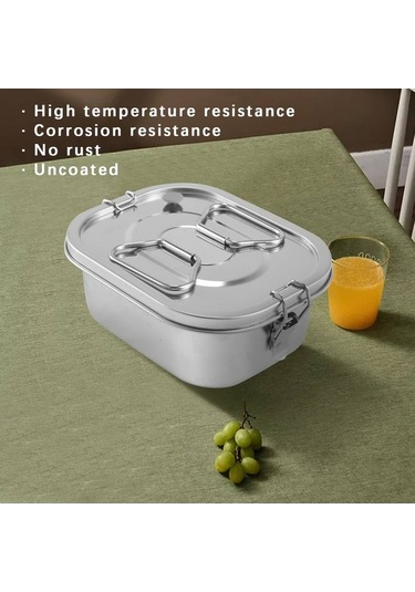 Ulzyvf Paslanmaz Çelik Öğle Kutusu - Çocuk Bento Kutusu, Gümüş, Dayanıklı Gümüş