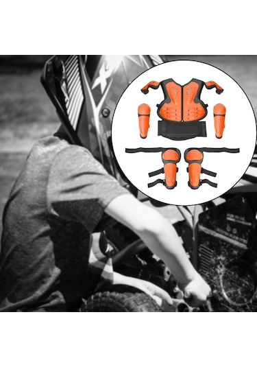 Suntek Motosiklet Diz Dirsek Kol Omuz Koruma Pedi Ile Turuncu