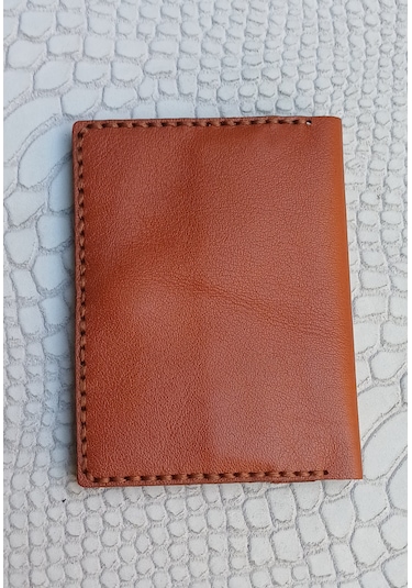 Durush Collection Tasarım Gerçek Deri Taba Rengi El İşlemeli Kartlık