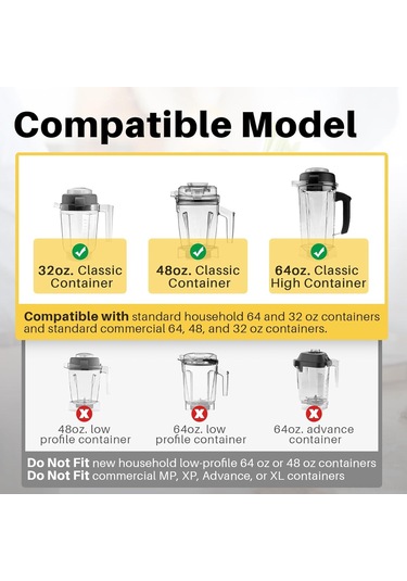 Maiyame Vitamix 5200 Serisi İçin Dayanıklı Paslanmaz Çelik Bıçaklar, Karıştırma Başlığı Ve Anahtar Seti Siyah