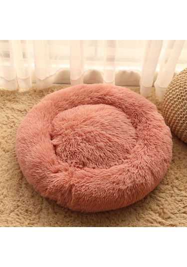 Vkemall Yumuşak Yuvarlak Evcil Hayvan Yatağı - Isıtmalı Ve Yıkanabilir Kedi/köpek Yatağı