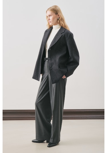 Manuka Norrıs Yün Blazer Ceket Dark Grey Melange Dark Grey Melange