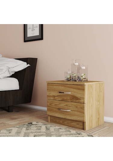 Moxen Mobilya Ceviz 2 Çekmeceli Komodin KMD2003