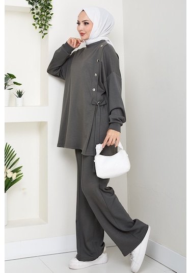 Çıtçıt Detaylı Oysho İkili Takım 1624 - Haki Haki