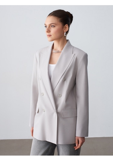 Dilvin 60799 Blazer Ceket-vizon