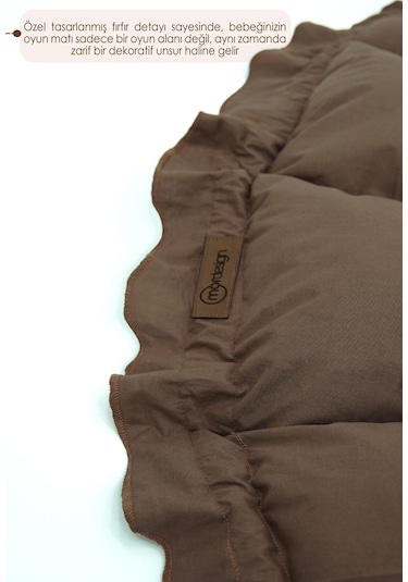 Mordesign Bebek Yatağı Ve Oyun Halısı, Babynest, Yenidoğan Oyun Halısı, Açılır/kapanır Yatak, Bloom Serisi 135 X 135 Kahverengi