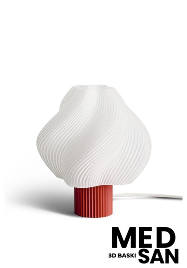 3d Baskı Modern Tasarım Lambader 25cm Kırmızı