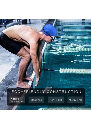 2'li Paket Yüzme Bonesi, Kulak Kapağı Yüzme Bonesi Yüzme Bonesi Silikon Su Geçirmez, Kulak Tıkacı İle Unisex Yetişkinler Kadınlar Erkekler İçin