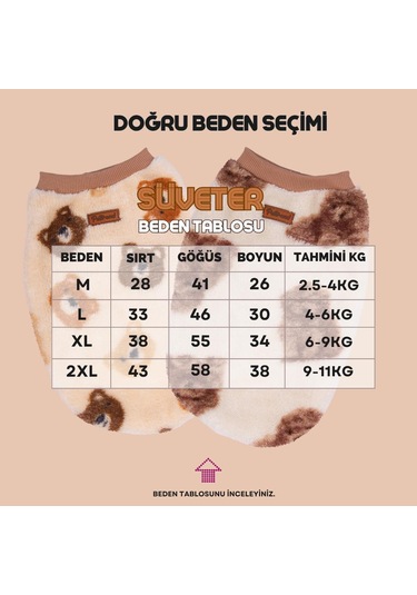 Bubu Cozy Peluş Sweat Ayı Desenli Kedi Köpek Sweati Kedi Köpek Kıyafeti Köpek Peluş Kolsuz Sweat Sıcak Tutan Süveter