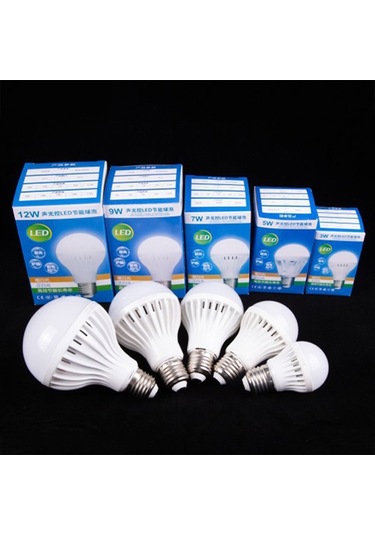 Sones E27 Led Ses/ışık Kontrol Ampulü Merdiven Koridoru İnsan Vücudu Sensörlü Işık, Güç: 5w Yüksek Kalite