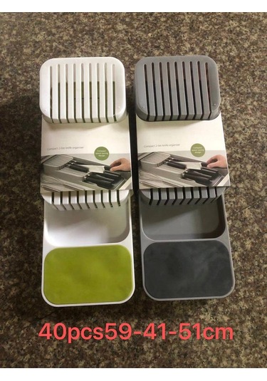 Dianziye Gri Mutfak Bıçak Düzenleyici, Çekmecelik Bıçak Konteyneri, Dayanıklı Malzeme, Evde Kullanımı İçin Pratik Bıçak Tutucu Gri