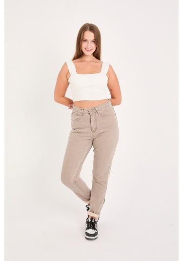 Kadın Denim Pantolon Gri